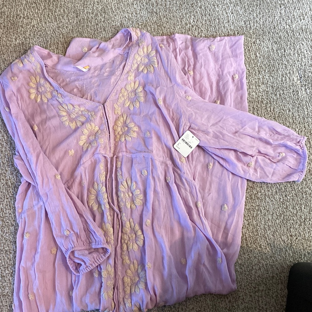 Free people embroidered fable midi dress